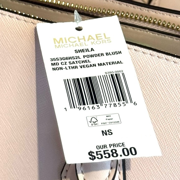Michael Kors Sheila Medium Satchel Bag Powder Blush - Picture 9 of 9